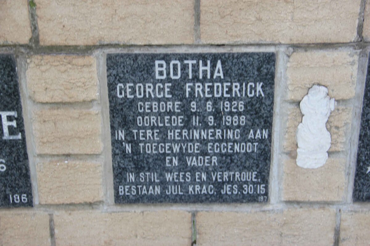 BOTHA George Frederick 1926-1988