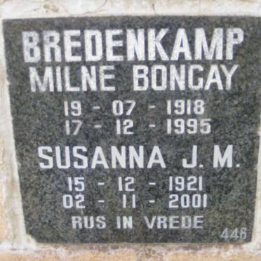 BREDENKAMP Milne Bongay 1918-1995 &amp; Susanna J.M. 1921-2001