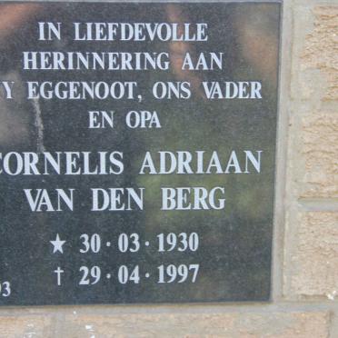 BERG Cornelis Adriaan, van den 1930-1997