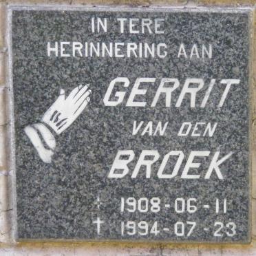 BROEK Gerrit, van den 1908-1994