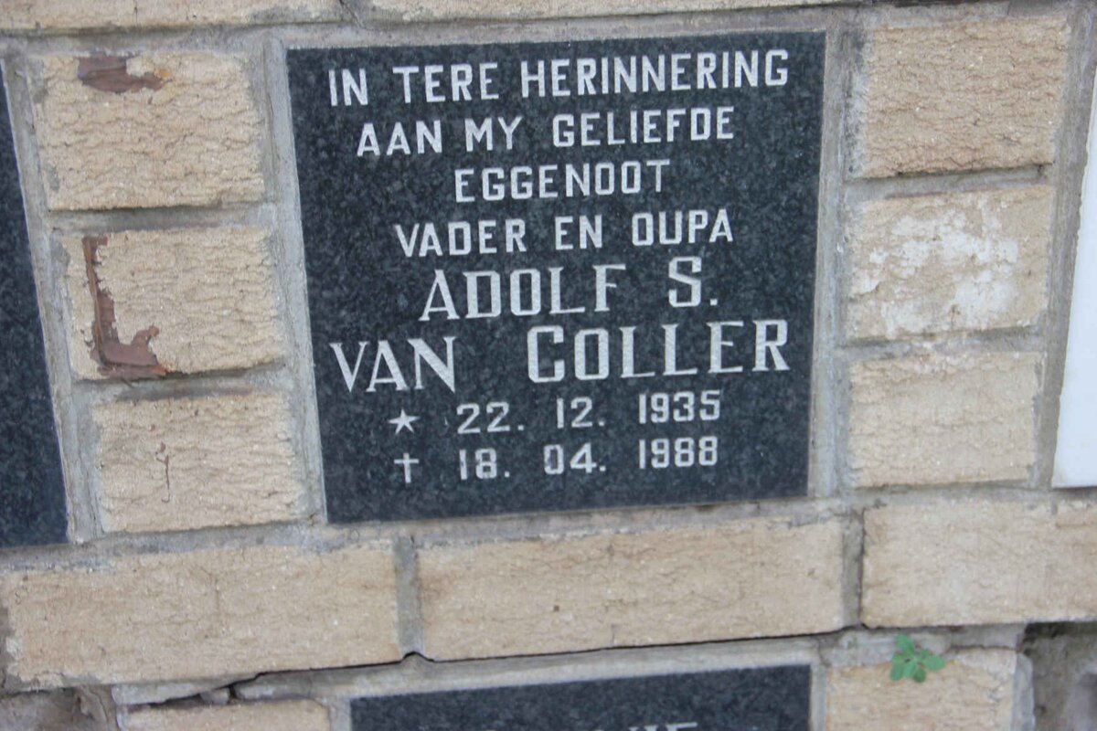COLLER Adolf S., van 1935-1988