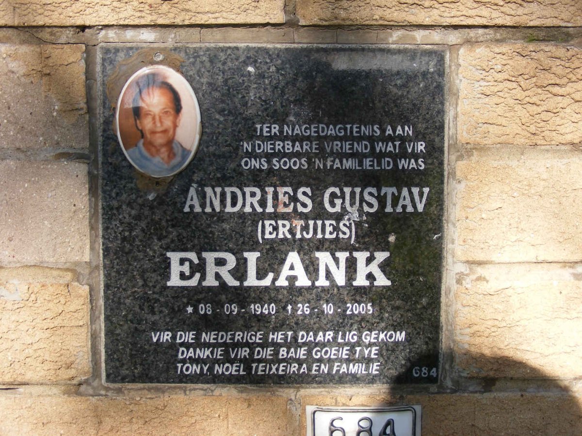ERLANK Andries Gustav 1940-2005