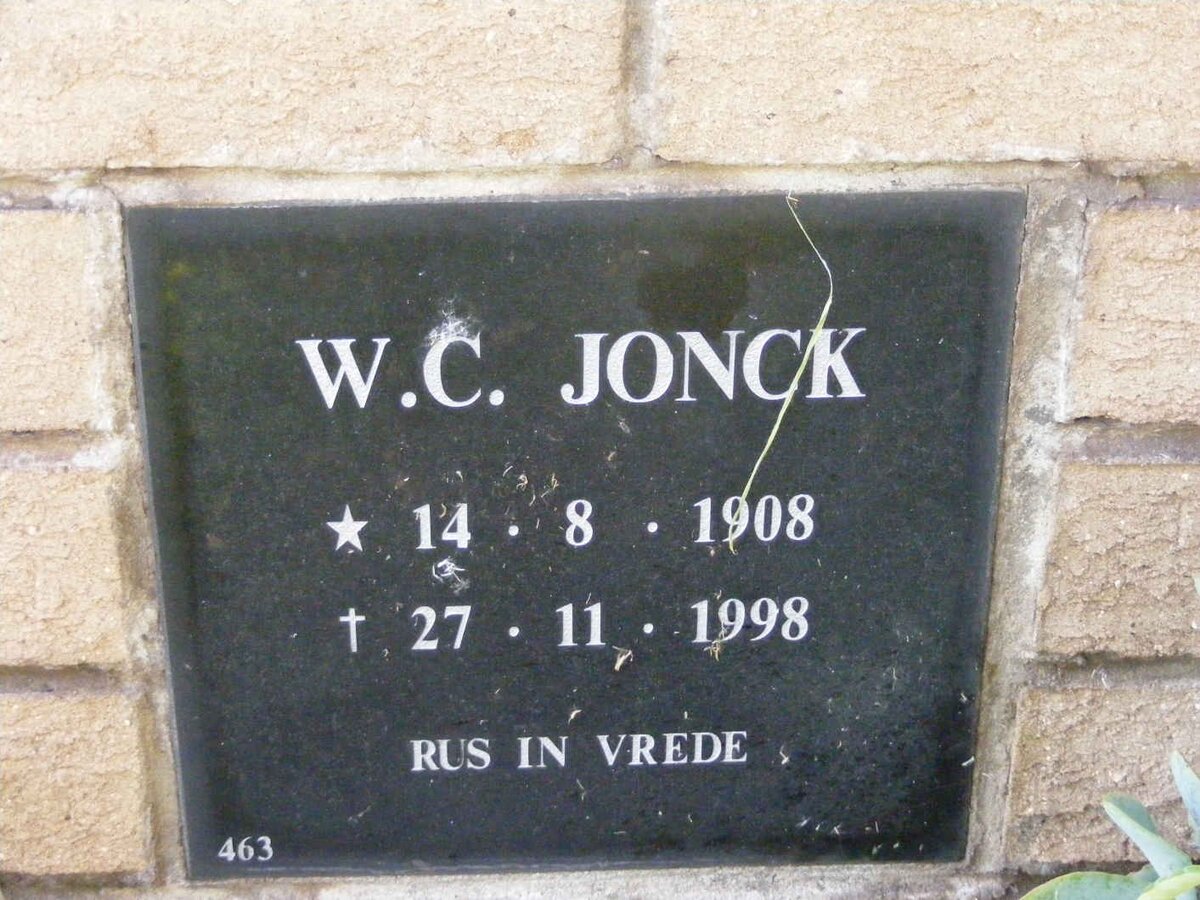 JONCK W.C. 1908-1998