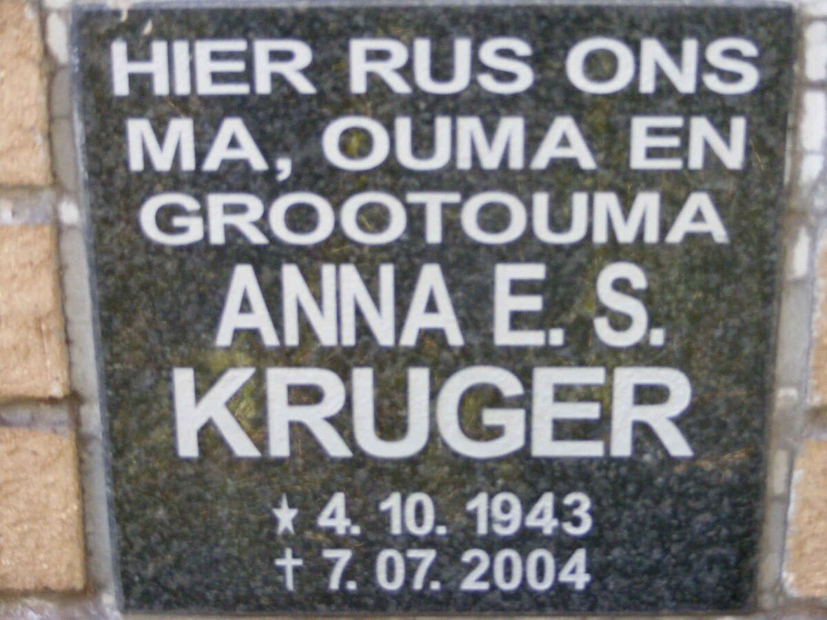 KRUGER Anna E.S. 1943-2004