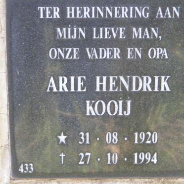 KOOIJ Arie Hendrik 1920-1994