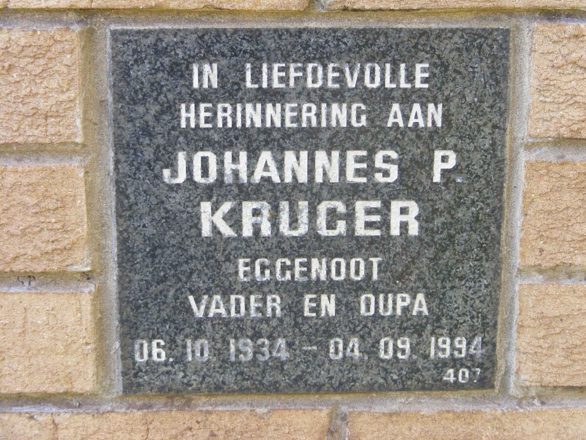 KRUGER Johannes P. 1934-1994