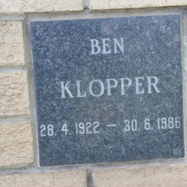 KLOPPER Ben 1922-1986