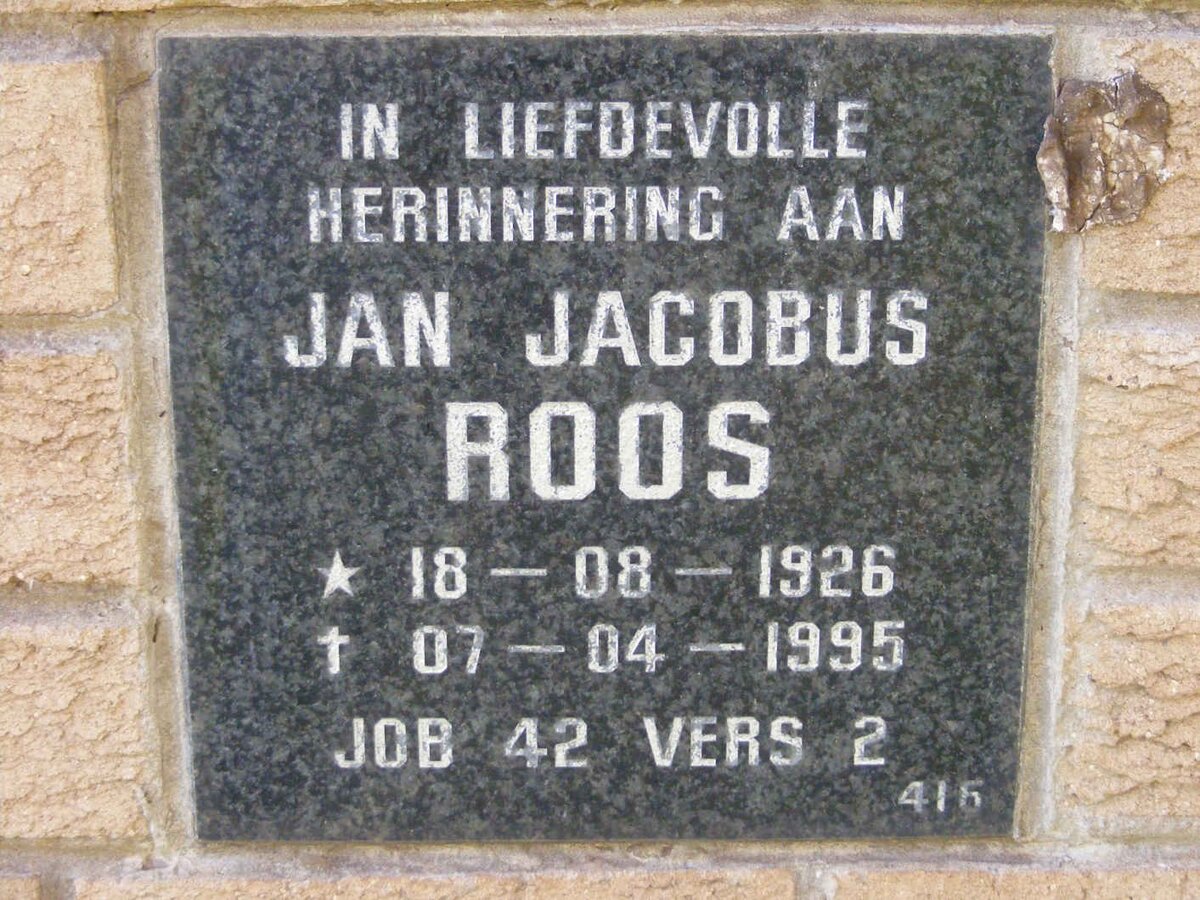 ROOS Jan Jacobus 1926-1995
