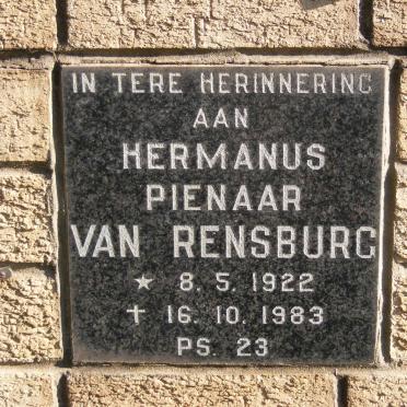 RENSBURG Hermanus Pienaar, van 1922-1983