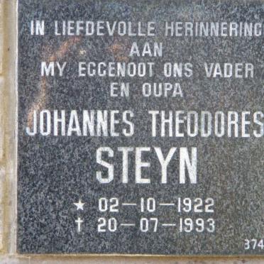STEYN Johannes Theodores 1922-1993