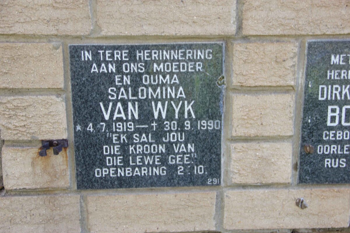 WYK Salomina, van 1919-1990