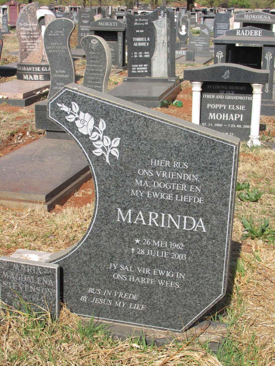 ? Marinda 1962-2003 :: STEVENSON Maria Magdalena 194?-20??