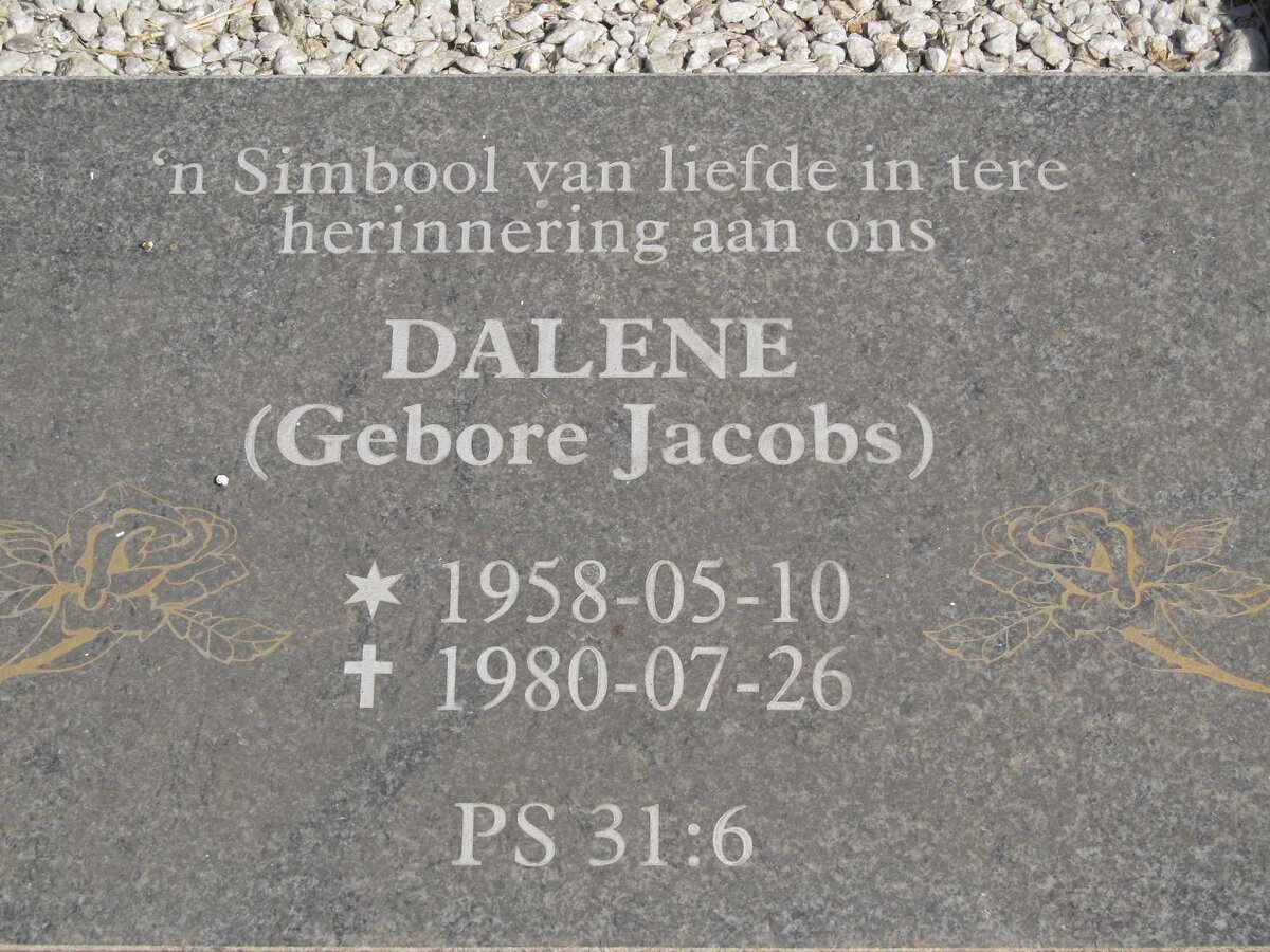 ? Dalene nee JACOBS 1958-1980
