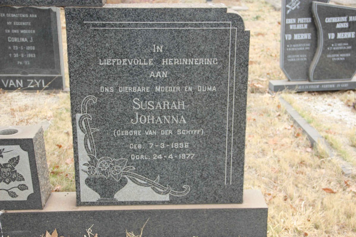 ? Johannes Hendrik 1892-1961 &amp; Susara Johanna VAN DER SCHYFF 1896-1977