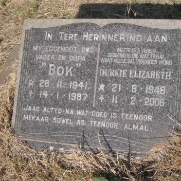? Bok 1941-1987 & Durkie Elizabeth 1948-2006