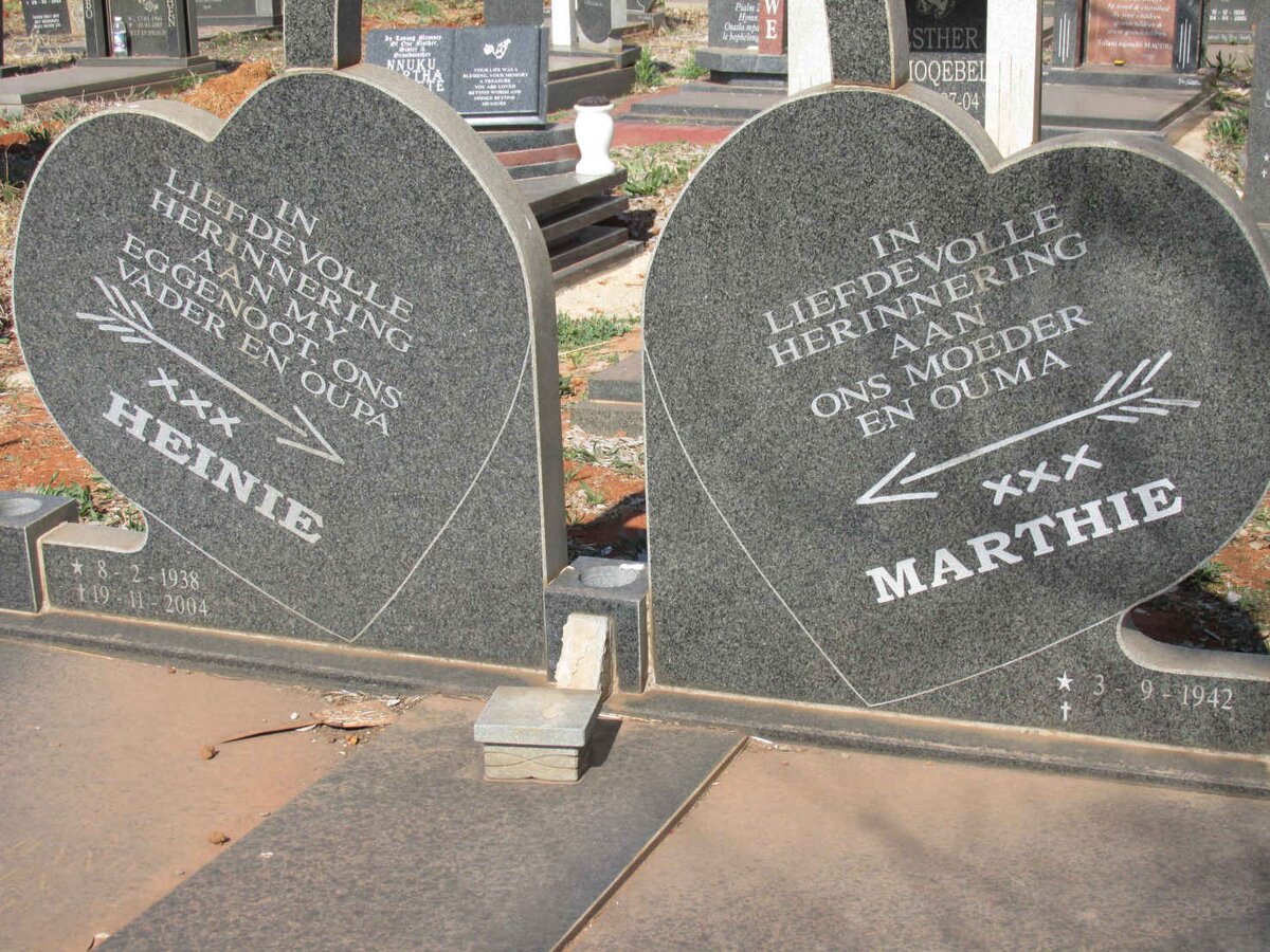 ? Heinie 1938-2004 & Marthie 1942- 