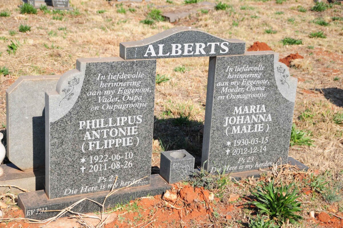 ALBERTS Phillipus Antonie 1922-2011 & Maria Johanna 1930-2012