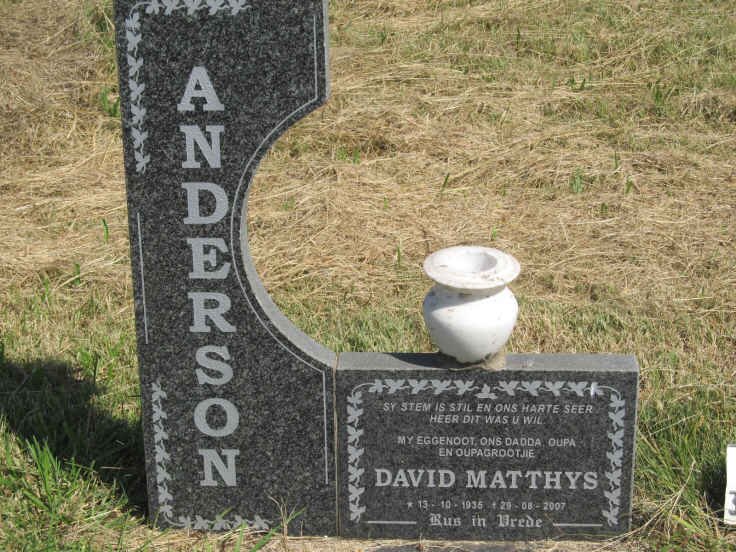 ANDERSON David Matthys 1935-2007