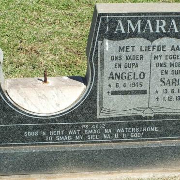 AMARAL Angelo 1945- &amp; Sarie 1938-1995