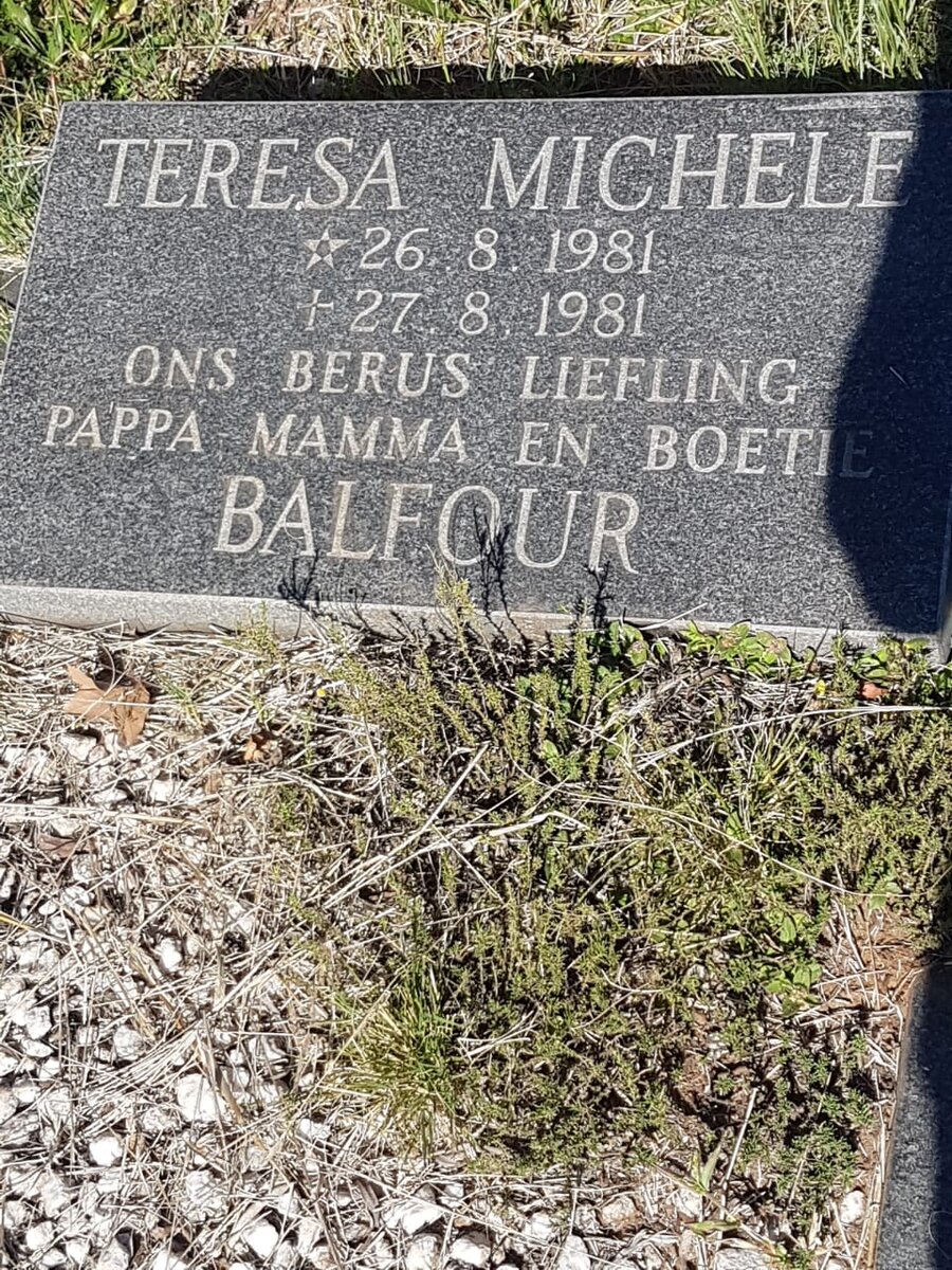 BALFOUR Teresa Michele 1981-1981