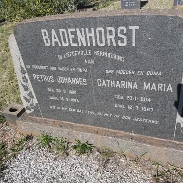 BADENHORST Petrus Johannes 1902-1965 &amp; Catharina Maria 1904-1987