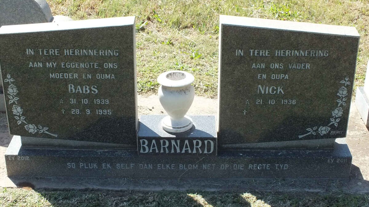 BARNARD Nick 1936- &amp; Babs 1939-1995