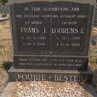 BESTER Lourens E. 1908-1978 :: FOURIE Frans J. 1958-1978
