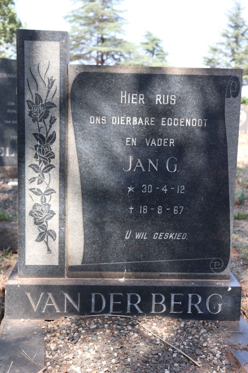 BERG Jan G., van der 1912-1967