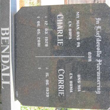 BENDALL Charlie 1928-2001 &amp; Corrie 1939-