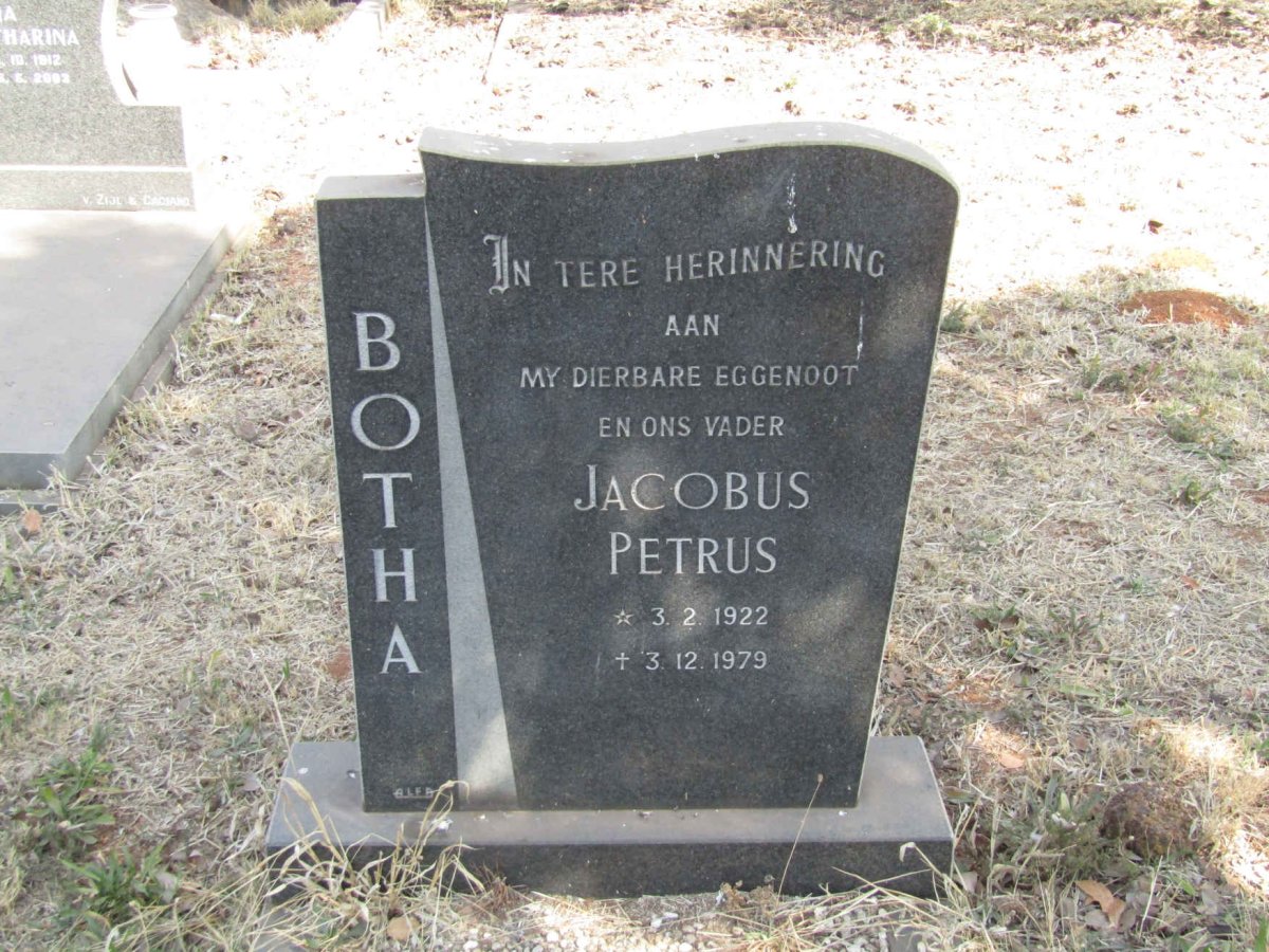 BOTHA Jacobus Petrus 1922-1979