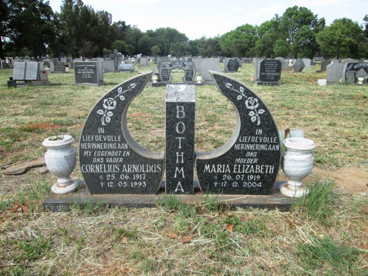 BOTHMA Cornelius Arnoldus 1917-1993 &amp; Maria Elizabeth 1919-2004