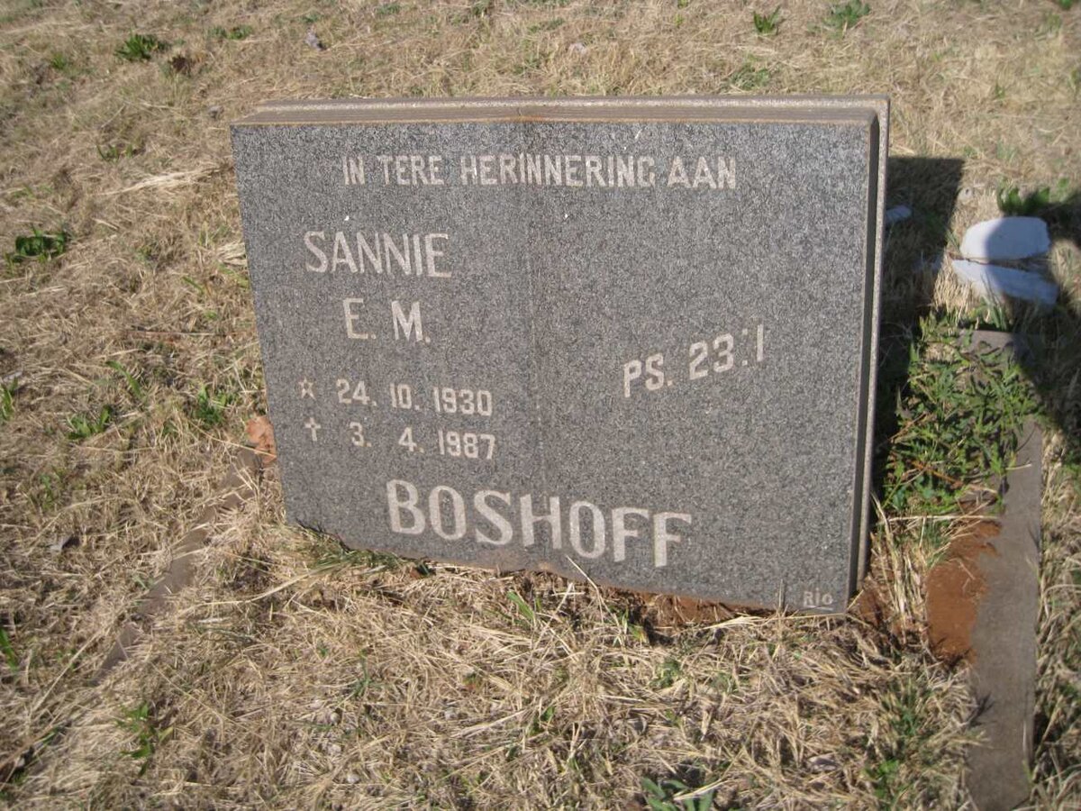 BOSHOFF Sannie E.M. 1930-1987
