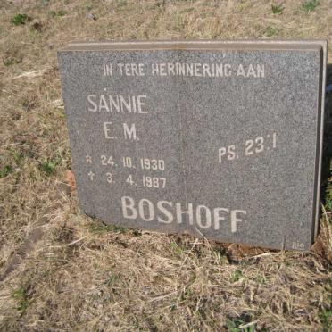 BOSHOFF Sannie E.M. 1930-1987