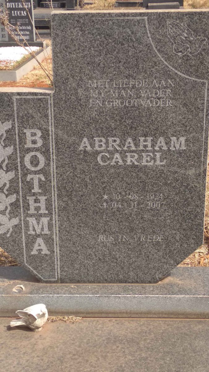 BOTHA Abraham Carel 1924-2007