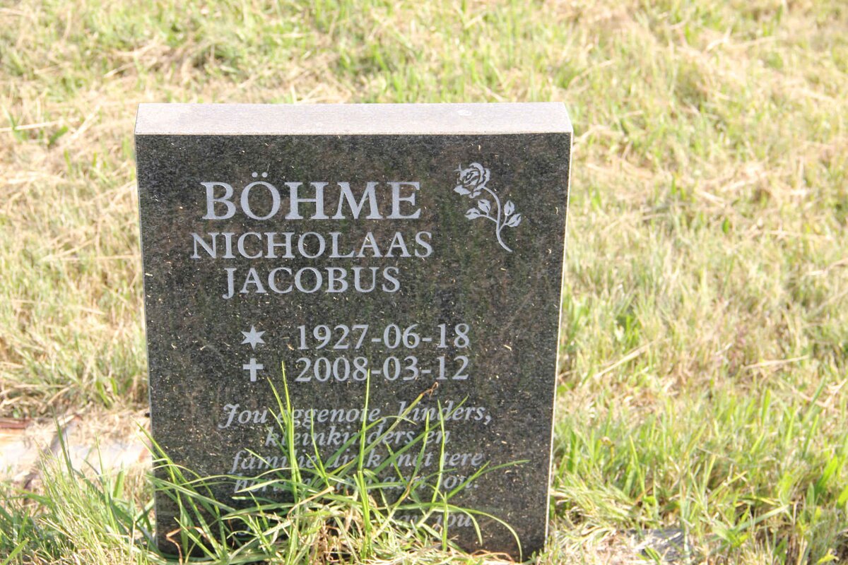 BOHME Nicolaas Jacobus 1927-2008