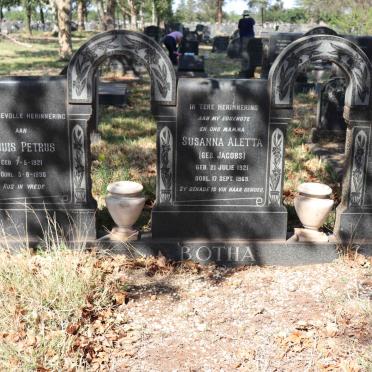 BOTHA Louis Petrus 1921-1990 & Susanna Aletta JACOBS 1921-1969 :: BOTHA Louis Petrus 1950-1966