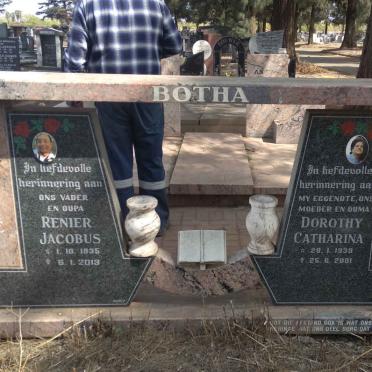 BOTHA Renier Jacobus 1935-2013 &amp; Dorothy Catharina 1939-2001