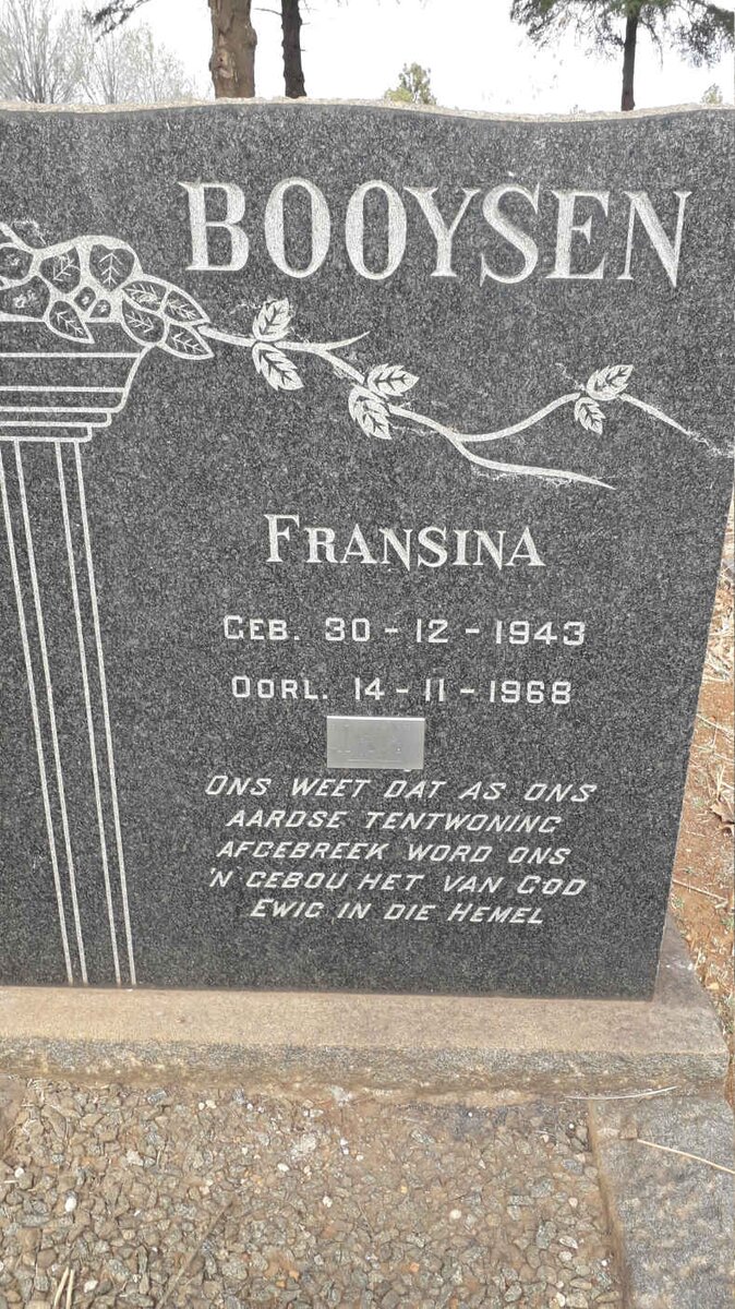 BOOYSEN Fransina 1943-1968