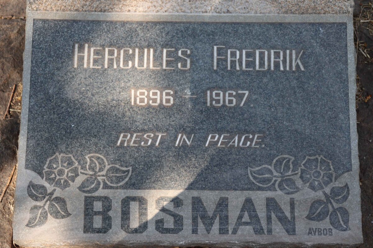 BOSMAN Hercules Fredrik 1896-1967