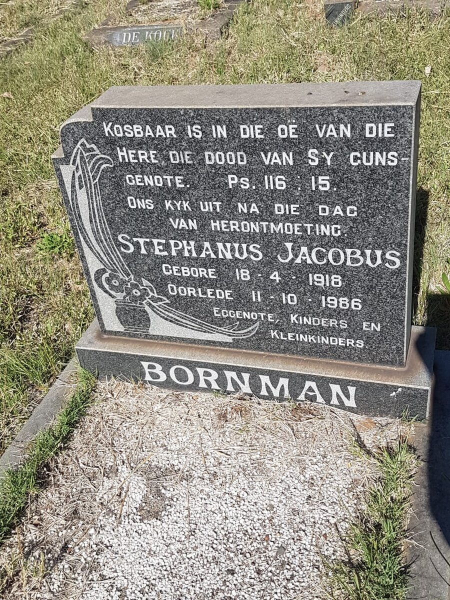 BORNMAN Stephanus Jacobus 1918-1986