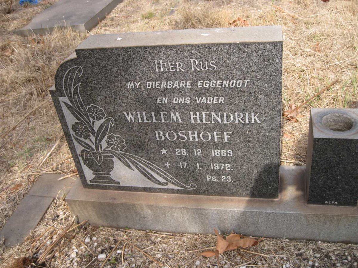 BOSHOFF Willem Hendrik 1889-1972