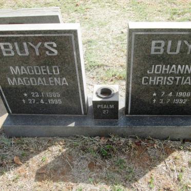 BUYS Johannes Christiaan 1900-1992 &amp; Magdeld Magdalena 1905-1995