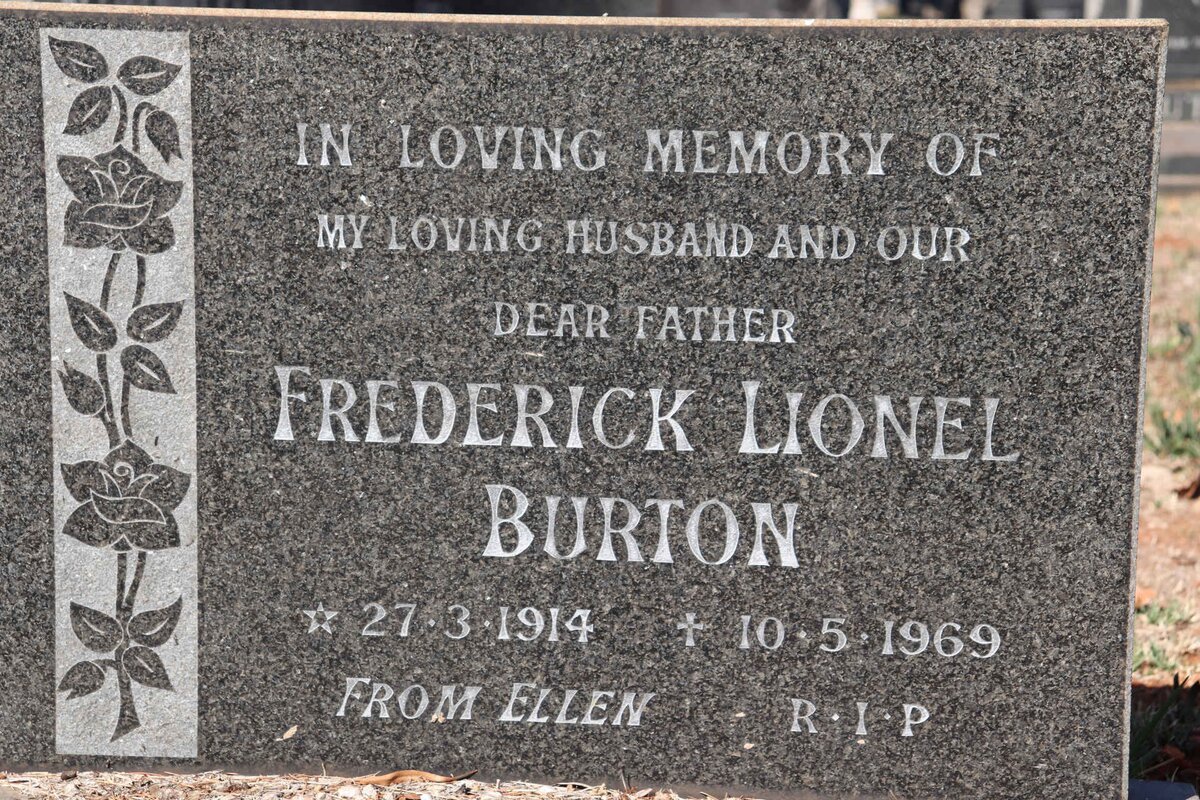 BURTON Frederick Lionel 1914-1969