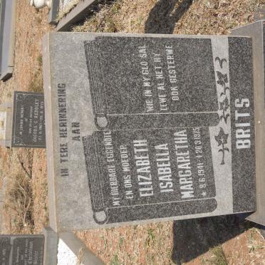 BRITS Elizabeth Isabella Margaretha 1941-1975