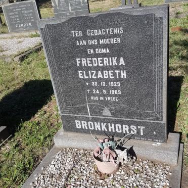 BRONKHORST Frederika Elizabeth 1923-1983
