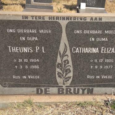 BRUYN Theunis P.L., de 1904-1986 &amp; Catharina Elizabeth 1905-1977