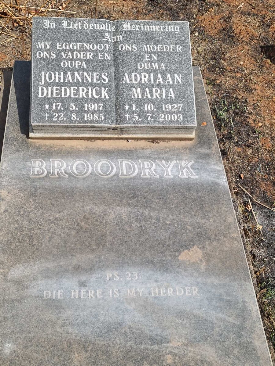 BROODRYK Johannes Diederick 1917-1985 &amp; Adriaan Maria 1927-2003