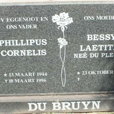 BRUYN Phillipus Cornelis, du 1944-1996 &amp; Bessy Laetitia DU PLESSIS 1947-