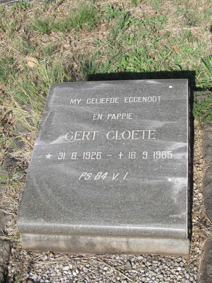 CLOETE Gert 1926-1965