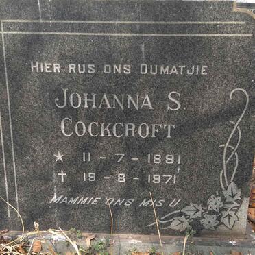 COCKCROFT Johanna S. 1891-1971